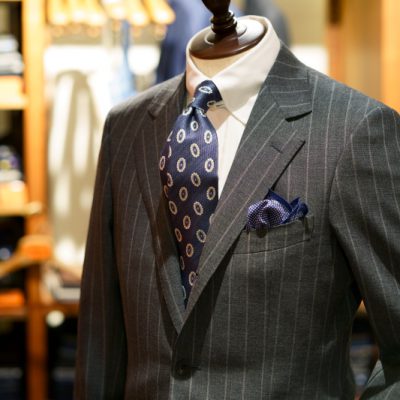 dormeuil 05-2933 フレスコグレーストライプ　オーダースーツZERBINO銀座店